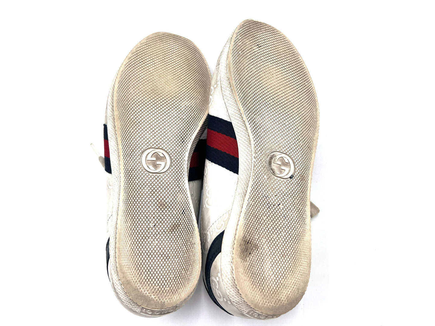 GUCCI 408496 Shima Lace-Up Sneakers, White, Size 36 1/2