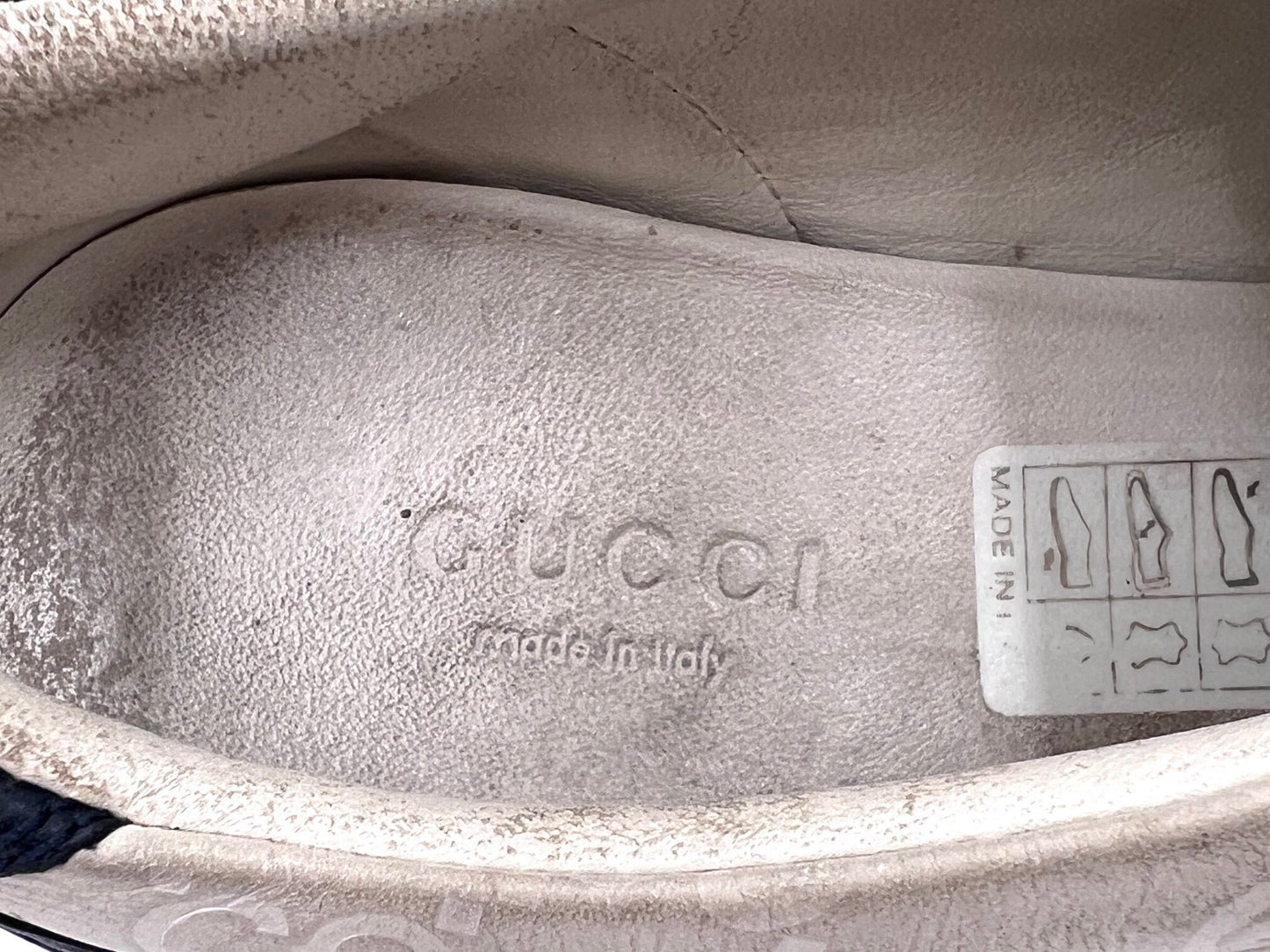 GUCCI 408496 Shima Lace-Up Sneakers, White, Size 36 1/2