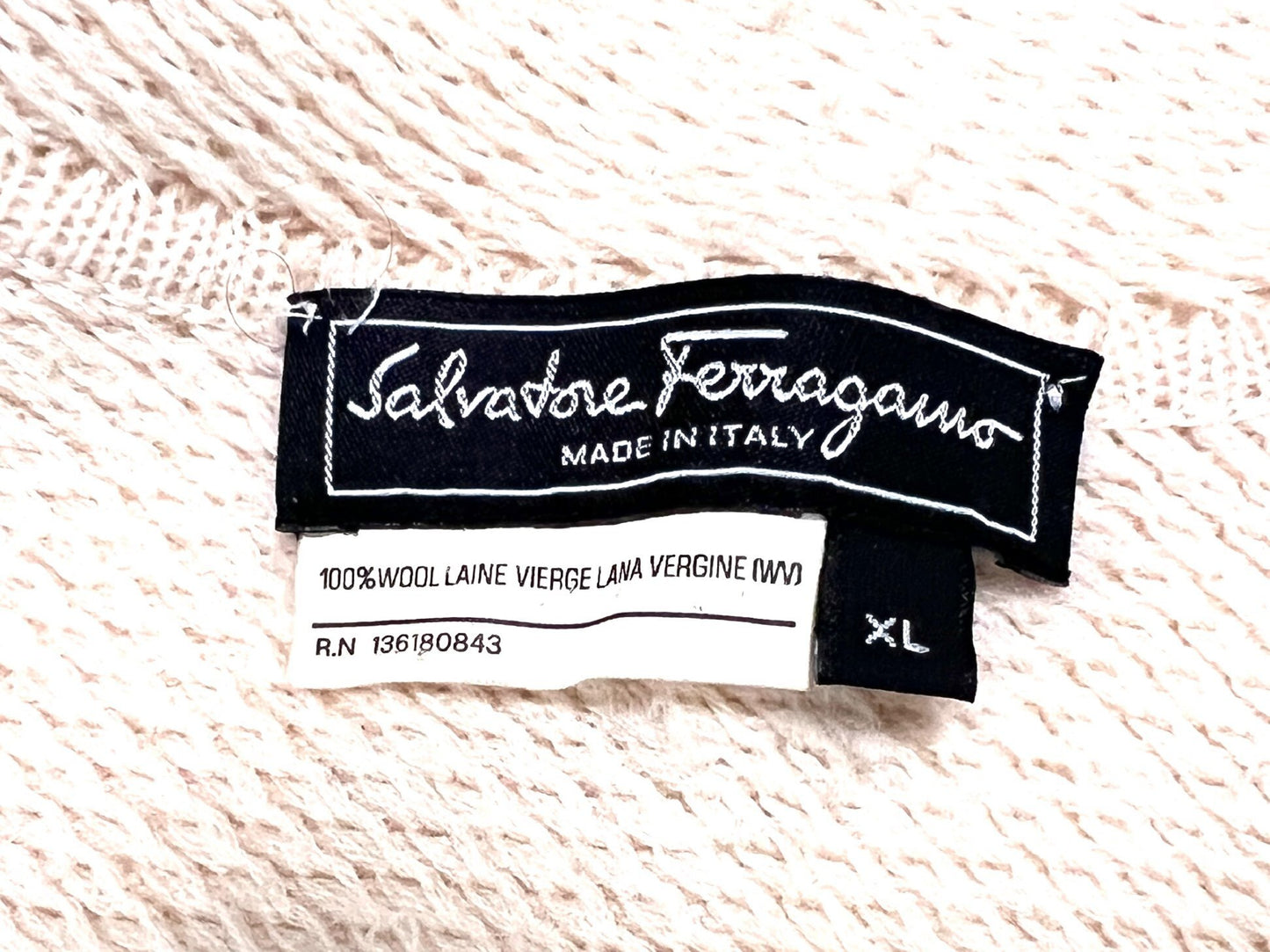Salvatore Ferragamo Knit Full-Zip Jacket, Beige, Size XL