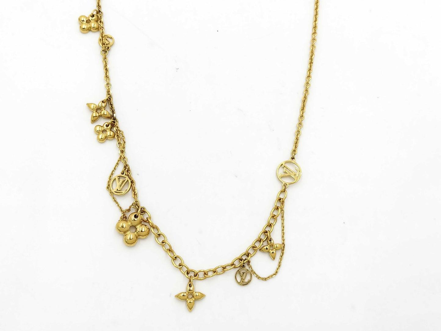 LOUIS VUITTON M64855 Collier Blooming OB0260 Necklace GP Gold Necklace