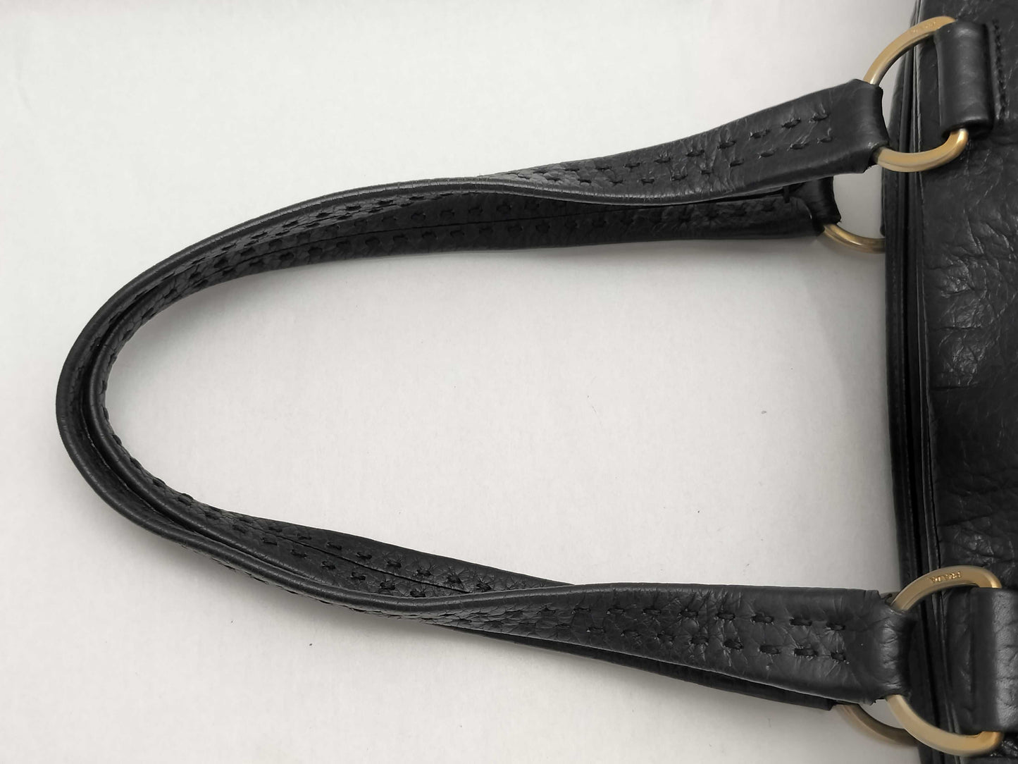 PRADA PRADA Prada Shoulder Bag Handbag Leather and Nylon Black with Triangle Logo and White Tag
