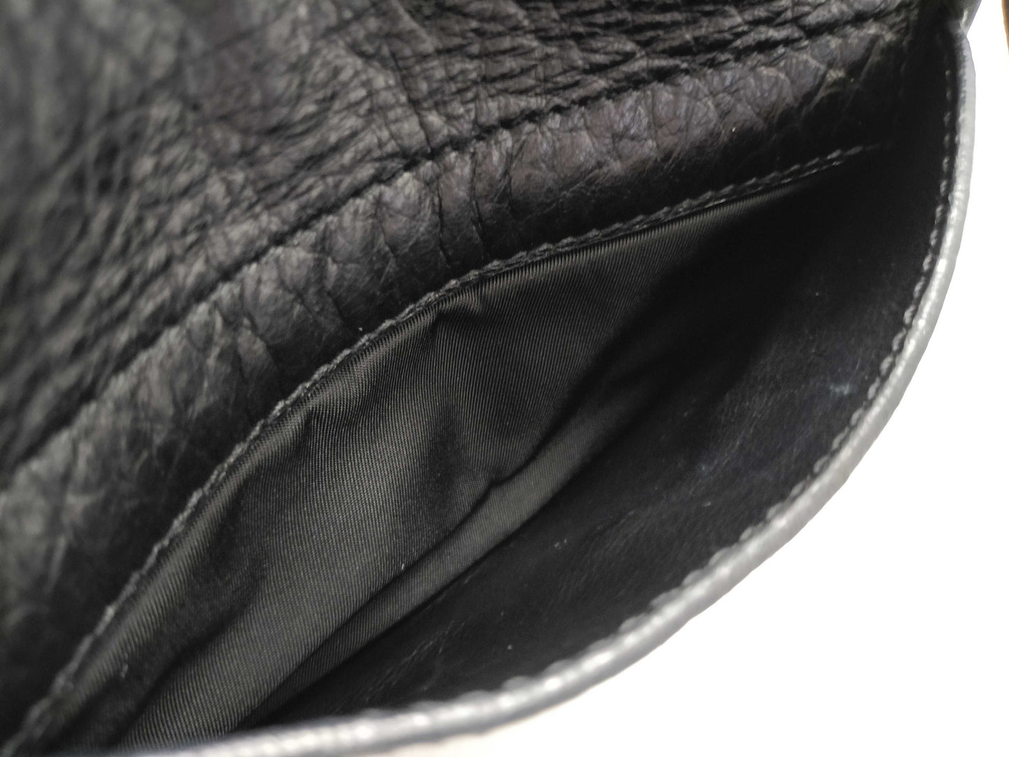 PRADA PRADA Prada Shoulder Bag Handbag Leather and Nylon Black with Triangle Logo and White Tag