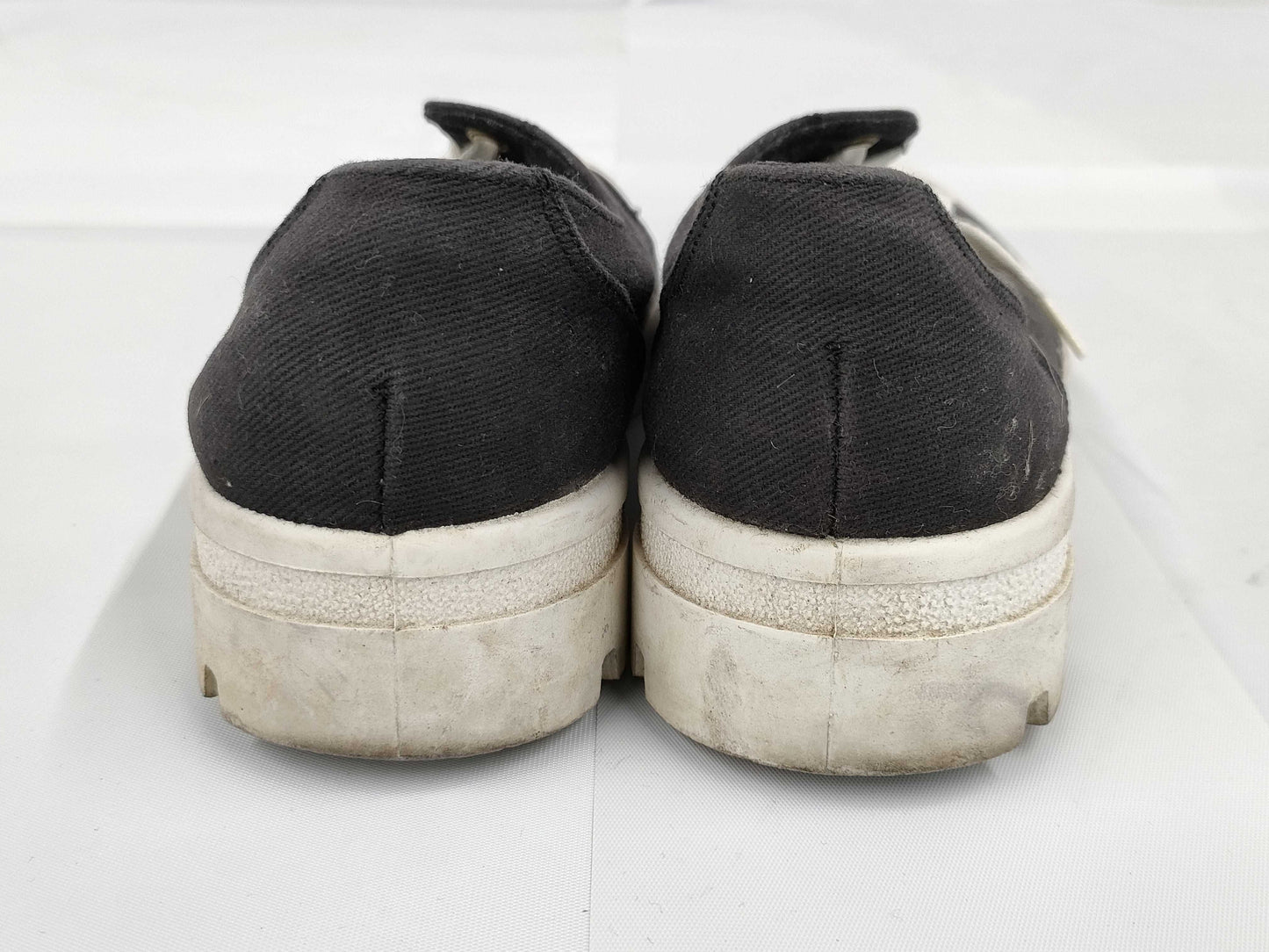 CHANEL Canvas/Rubber Sneakers, Black/White, #38