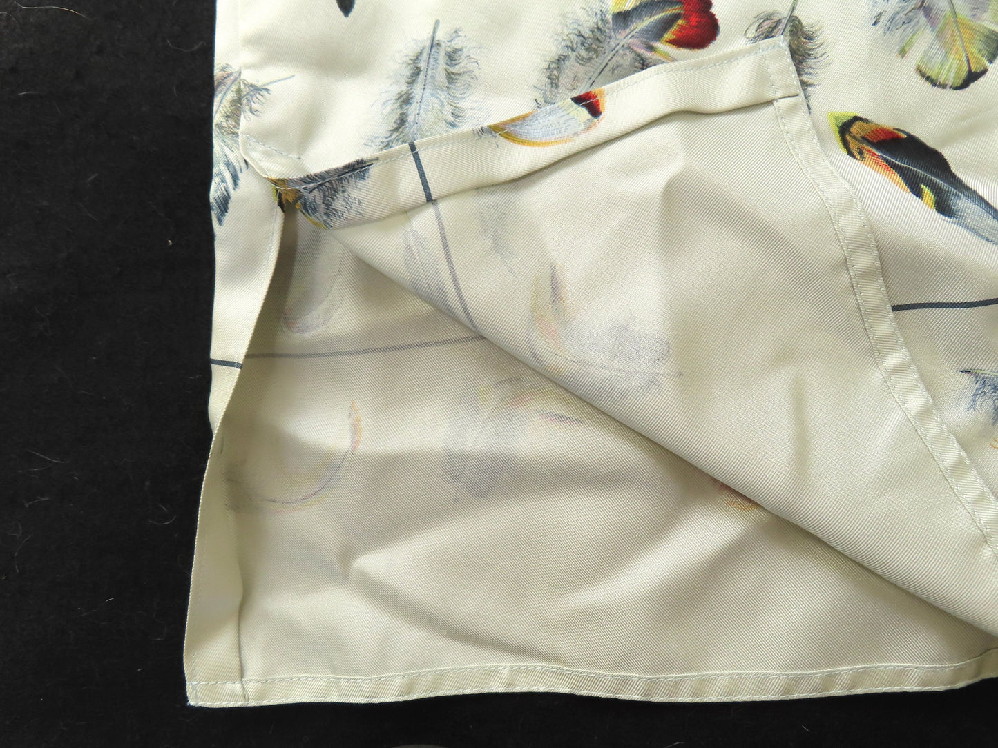 HERMES Shirt, 100% Silk, Gray/Blue Multicolor, #40, Tops