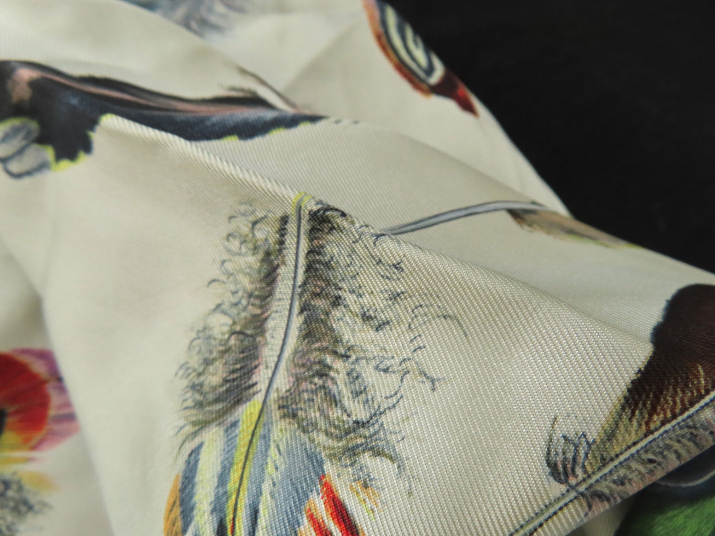 HERMES Shirt, 100% Silk, Gray/Blue Multicolor, #40, Tops