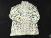 HERMES Shirt, 100% Silk, Gray/Blue Multicolor, #40, Tops