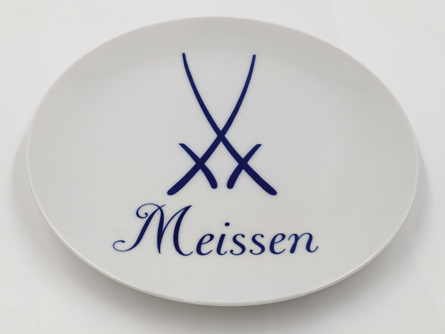 Meissen Porcelain Plate, White and Blue