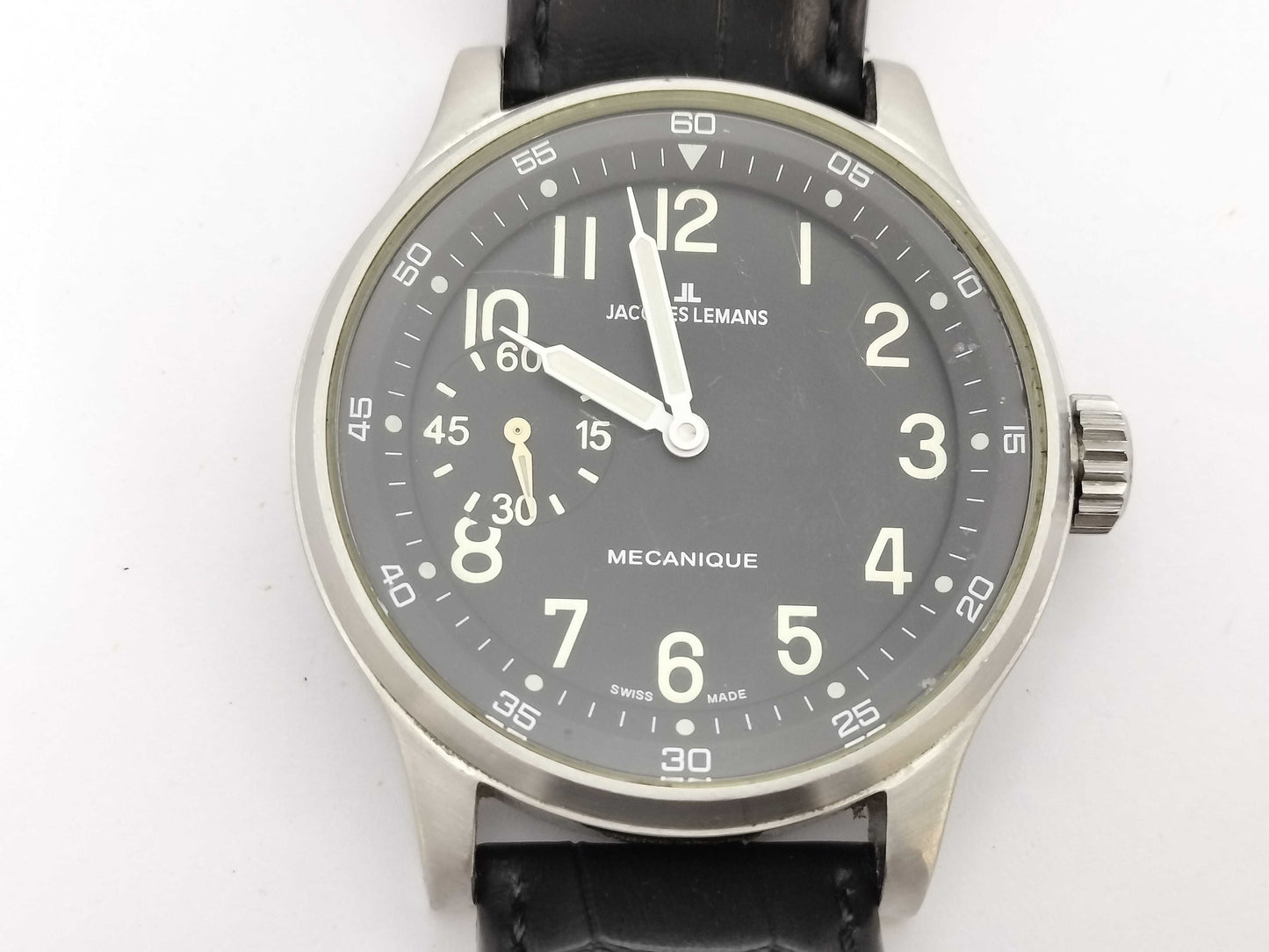 Jacques Lemans 1-1038 Black Dial Manual Winding Men's Watch