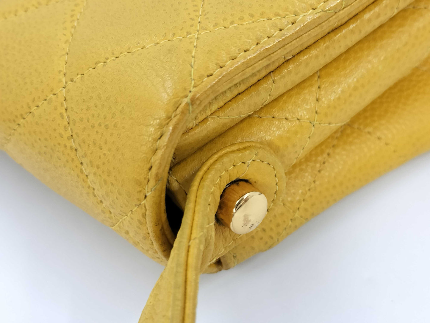 CHANEL Caviar Skin Yellow No. 4 Shoulder Bag