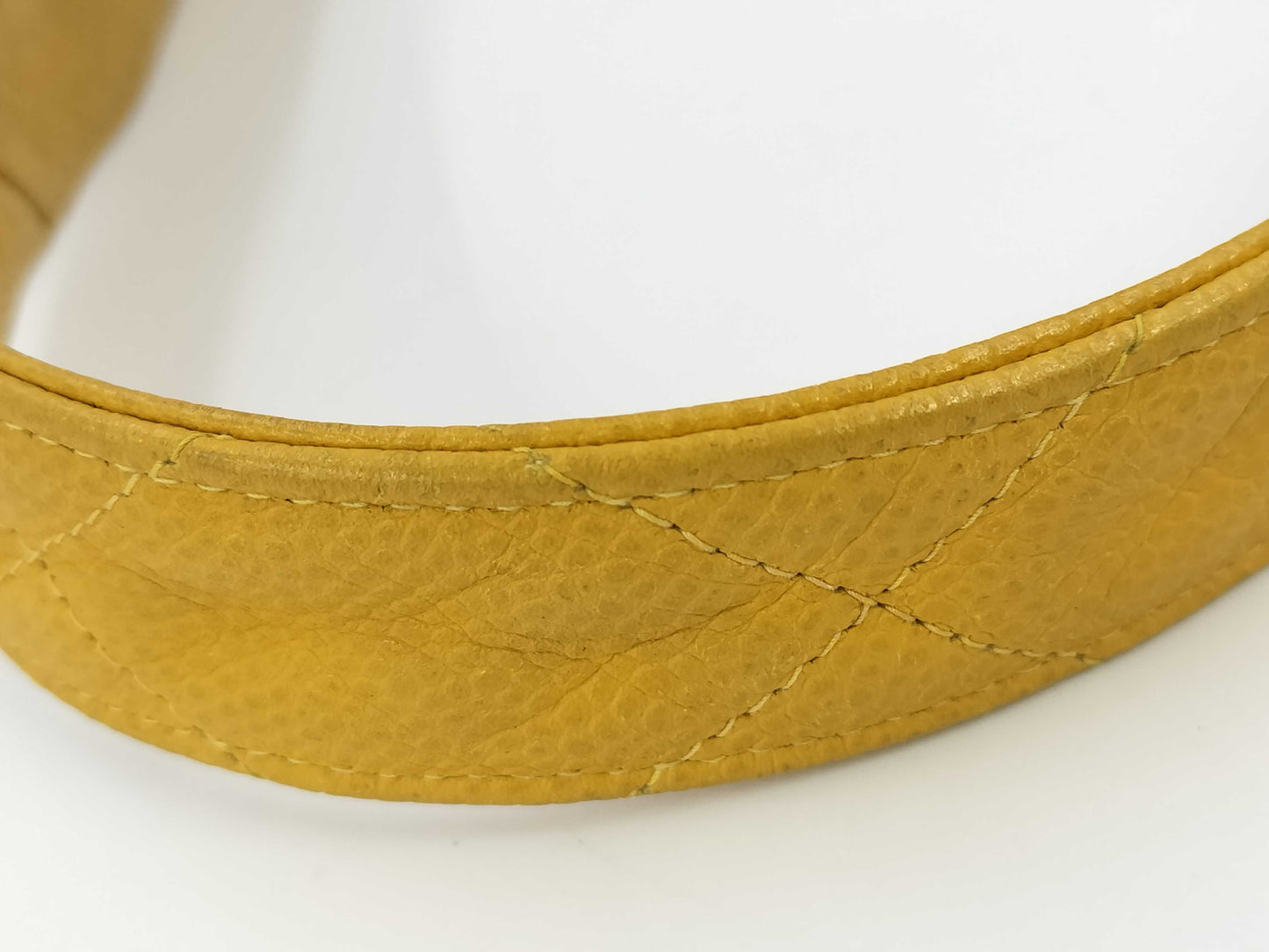 CHANEL Caviar Skin Yellow No. 4 Shoulder Bag