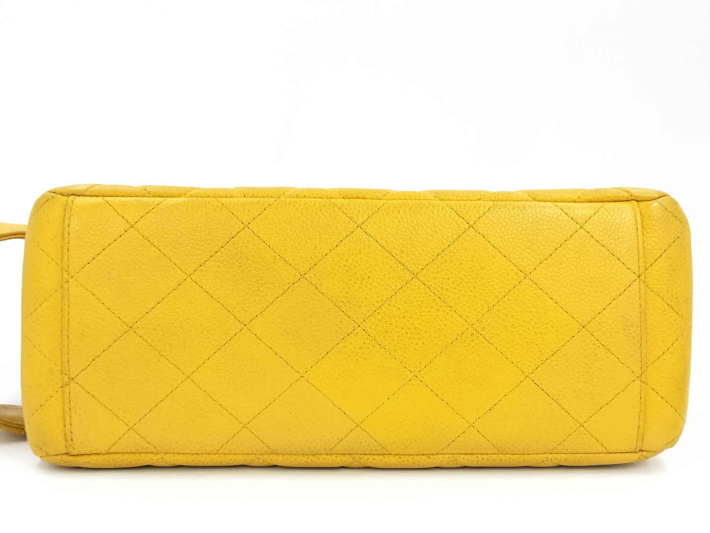 CHANEL Caviar Skin Yellow No. 4 Shoulder Bag