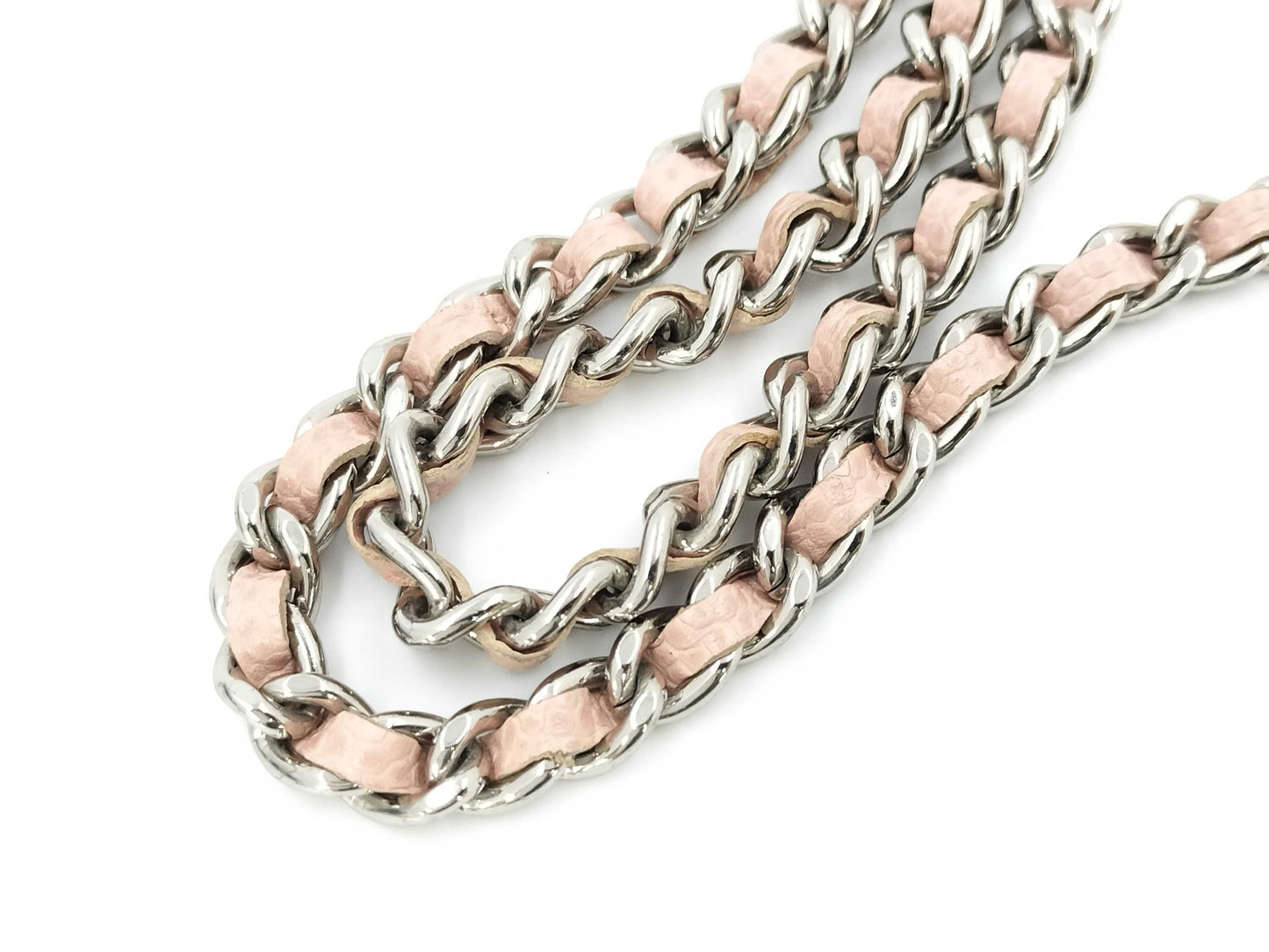 CHANEL Caviar Skin Chain Wallet Pink Shoulder Bag