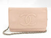 CHANEL Caviar Skin Chain Wallet Pink Shoulder Bag