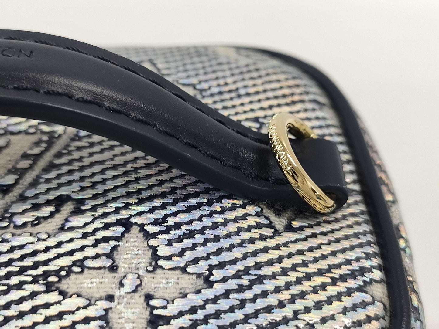 LOUIS VUITTON Micro Vanity 2-Way Shoulder Bag, Jacquard, M82467, Blue with Gold Hardware, Monogram Laminated, RFID, and More