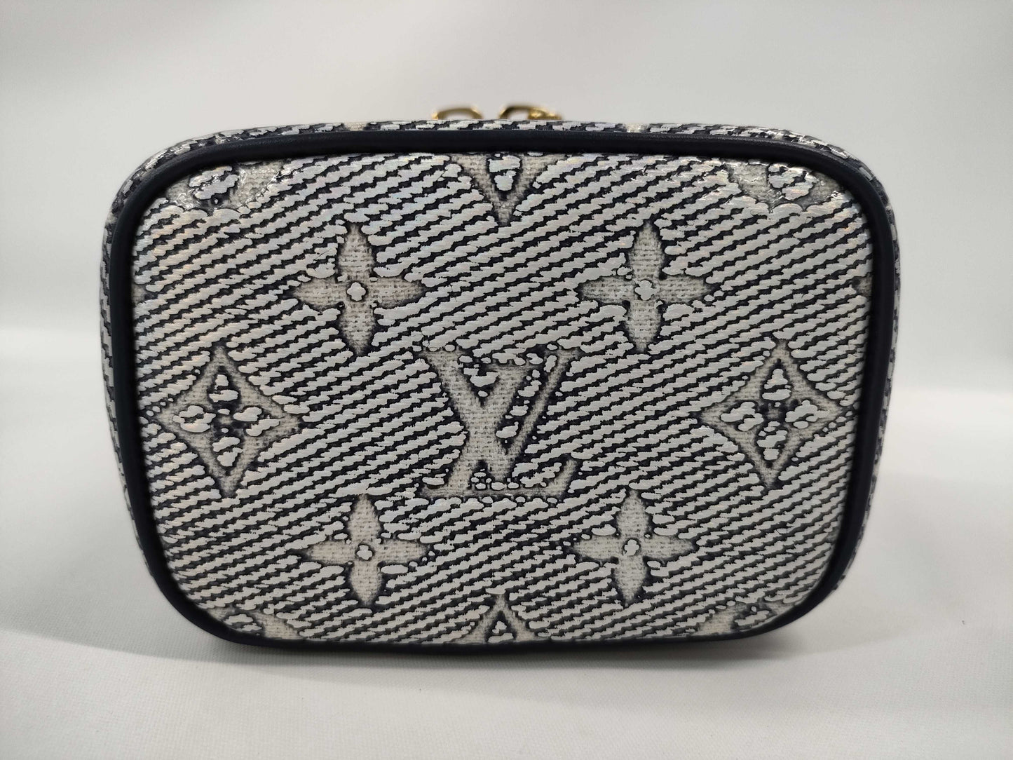 LOUIS VUITTON Micro Vanity 2-Way Shoulder Bag, Jacquard, M82467, Blue with Gold Hardware, Monogram Laminated, RFID, and More