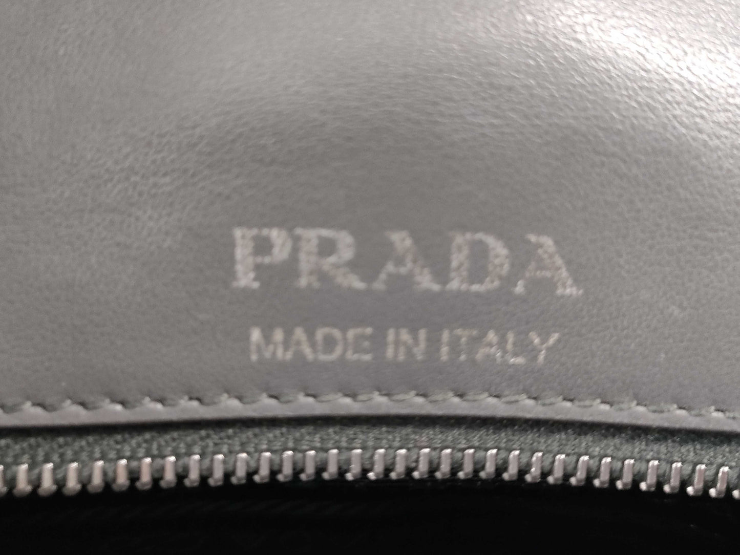 PRADA Diagram Shoulder Bag in Grey Quilted Leather with Silver Hardware