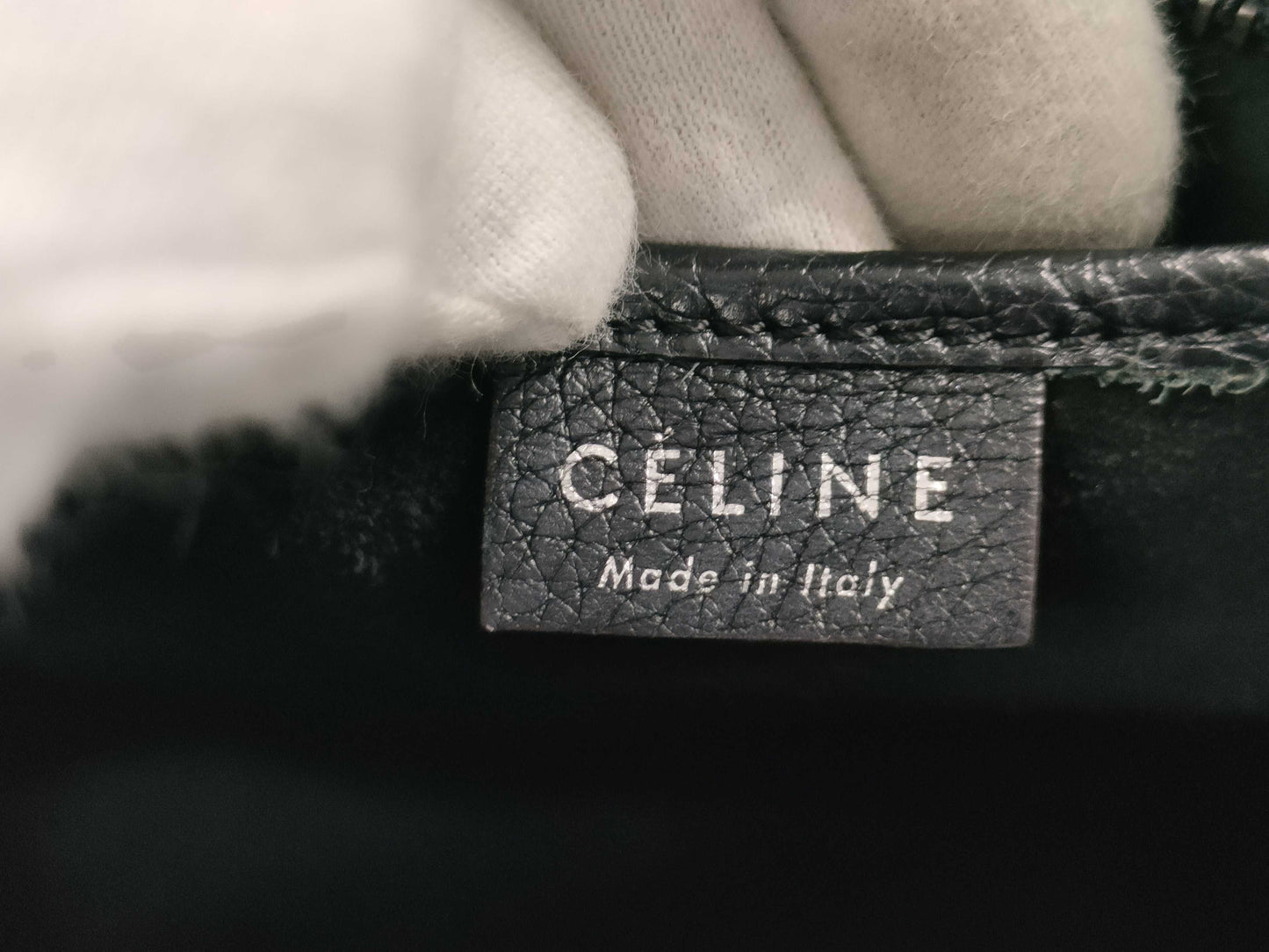 CELINE Luggage Nano Shopper Black with Silver Hardware and Leather Shoulder Bag W0U00093 Handbag