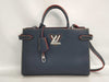 LOUIS VUITTON Twist Tote Handbag, Navy Blue with Silver Hardware, Epi Leather, Shoulder Strap, Clochet, M54980 AR4108