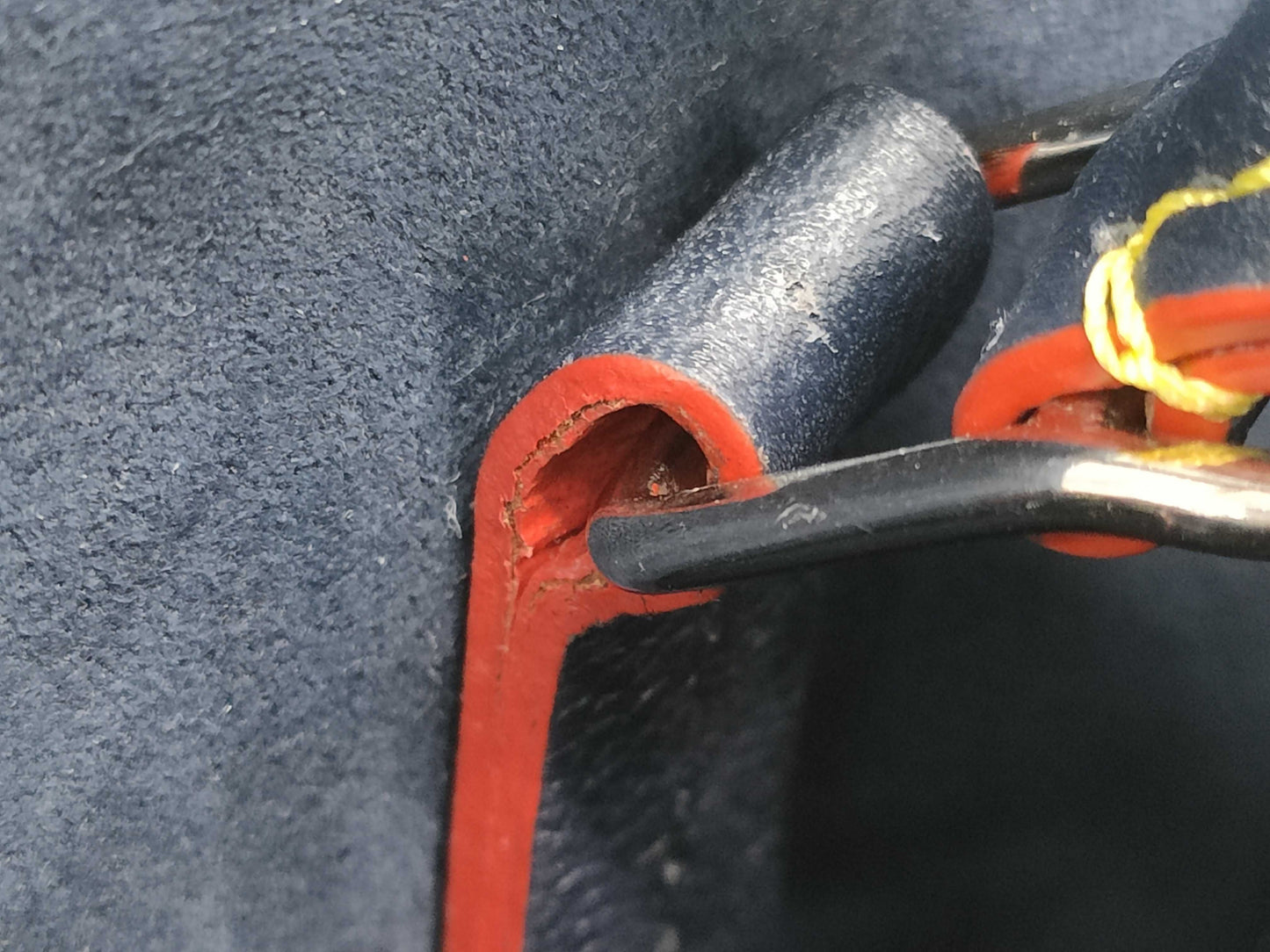 LOUIS VUITTON Twist Tote Handbag, Navy Blue with Silver Hardware, Epi Leather, Shoulder Strap, Clochet, M54980 AR4108