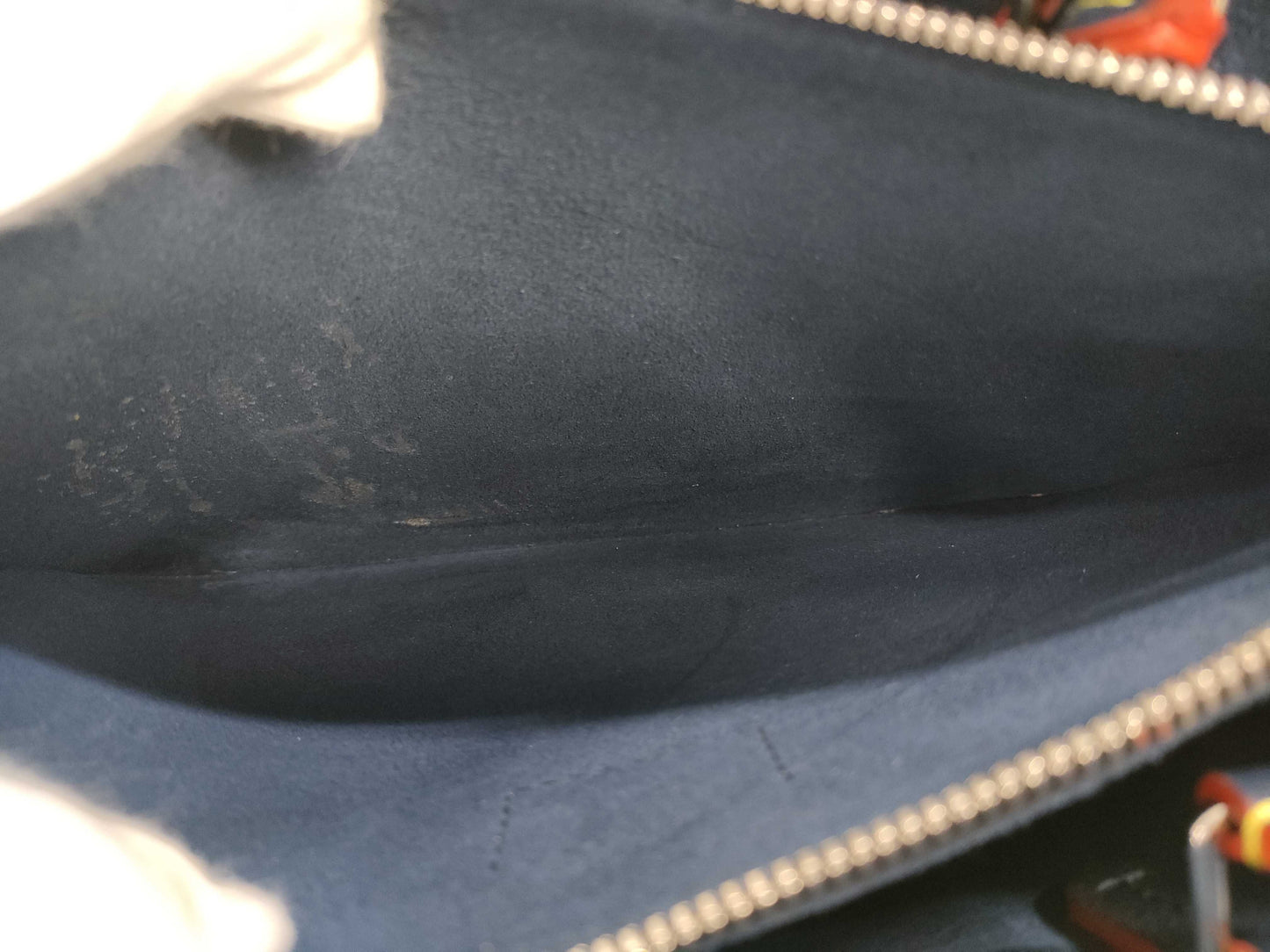 LOUIS VUITTON Twist Tote Handbag, Navy Blue with Silver Hardware, Epi Leather, Shoulder Strap, Clochet, M54980 AR4108