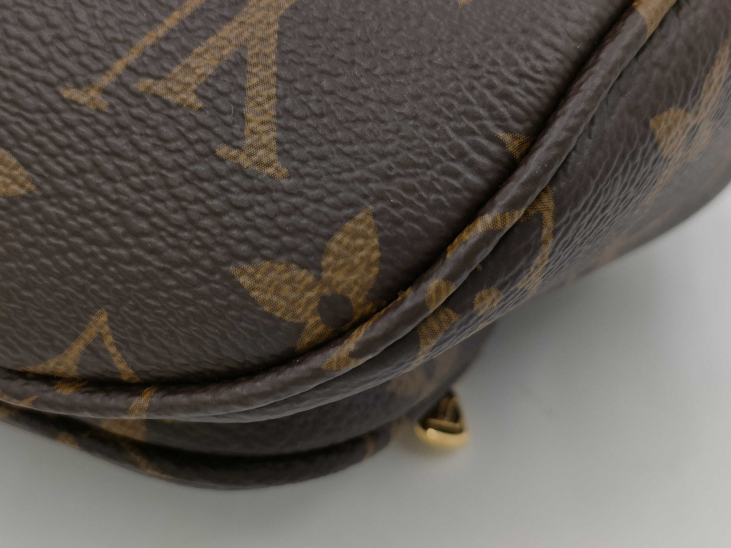LOUIS VUITTON Mini Bumbag Brown Monogram Canvas with Gold Hardware M82335 RFID Chain Shoulder Bag