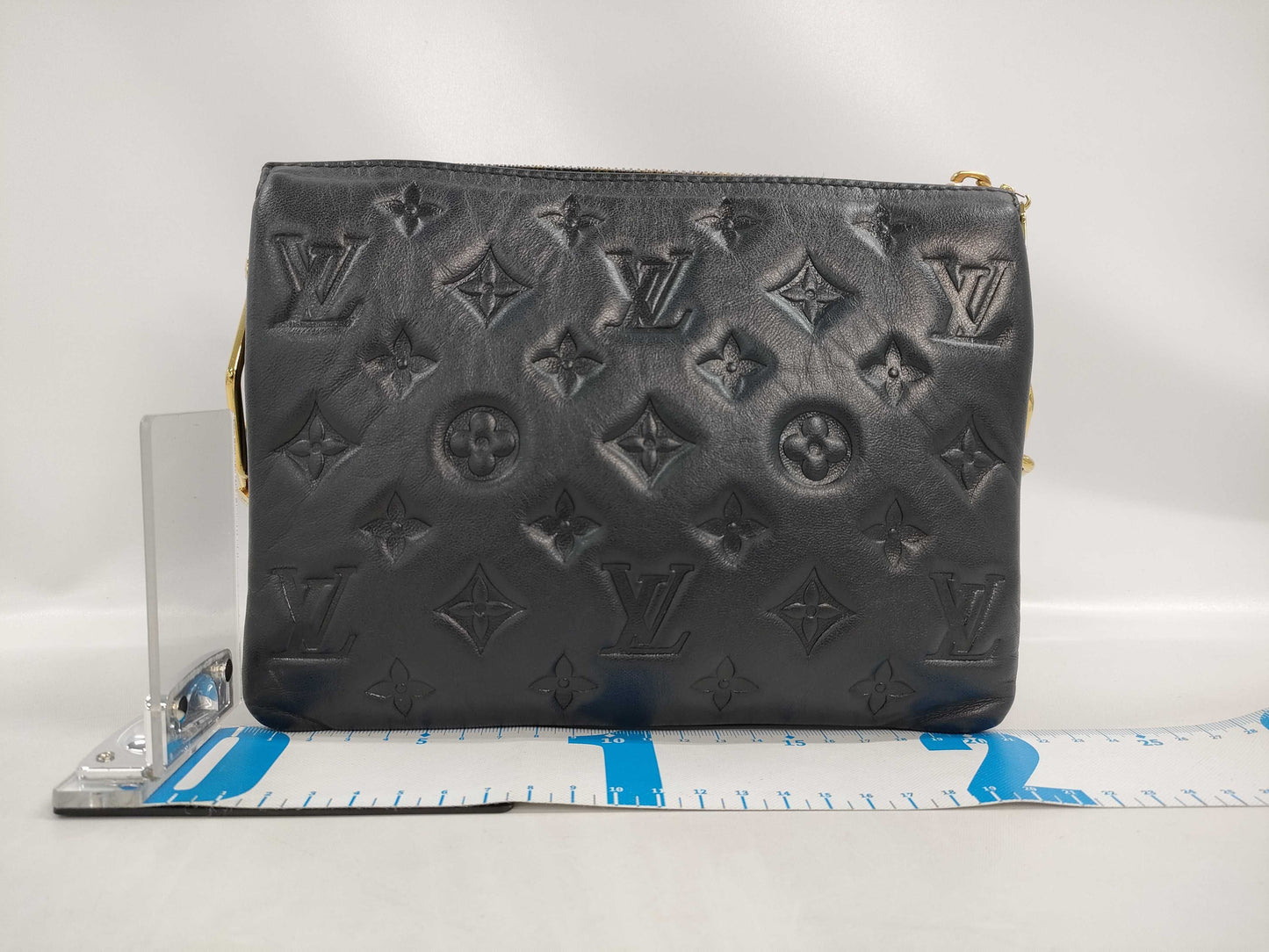 LOUIS VUITTON Coussin BB 2-Way Shoulder Bag, Black Leather with Gold Hardware, M21259, RFID, Shoulder Strap, Chain, Shoulder Bag
