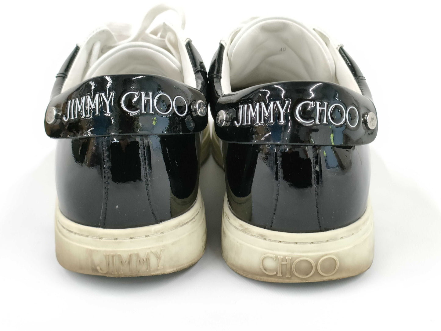 JIMMY CHOO Sneakers White Black Size 40 Sneakers