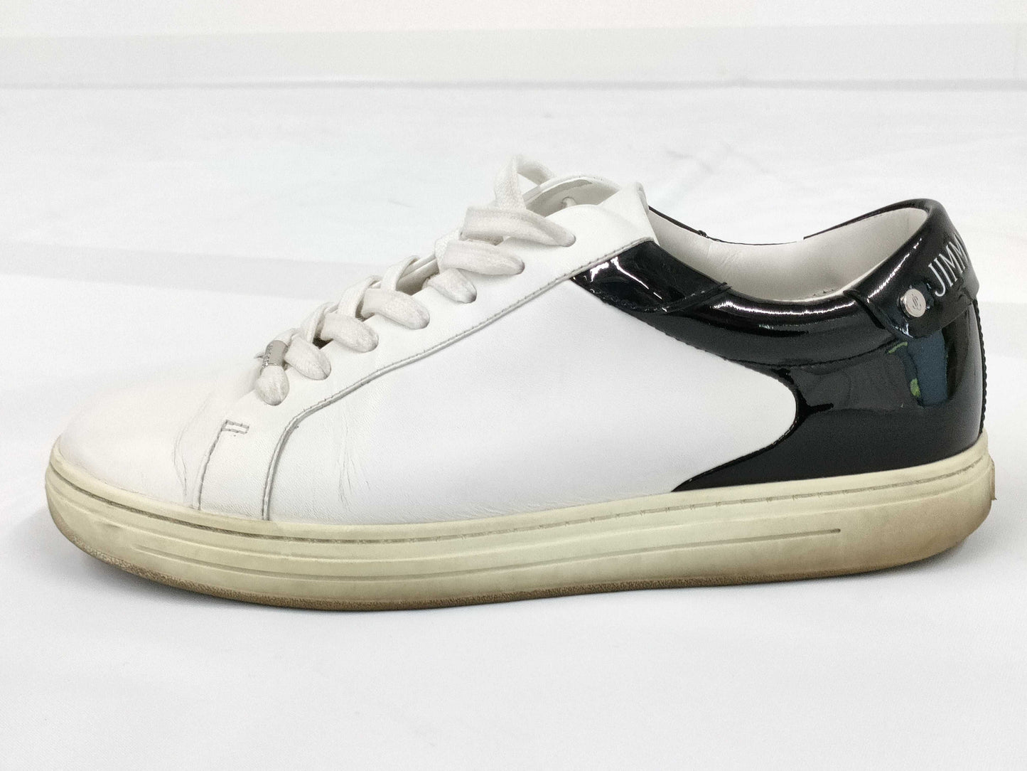 JIMMY CHOO Sneakers White Black Size 40 Sneakers