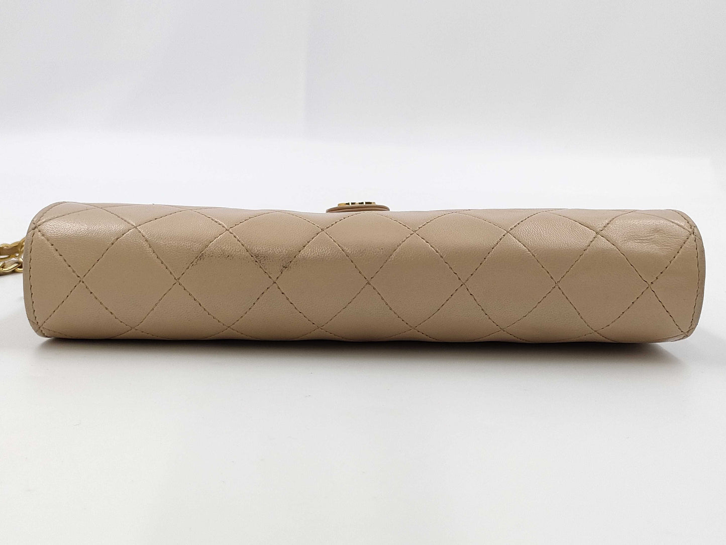 CHANEL Matelasse Tassel Chain Beige Shoulder Bag