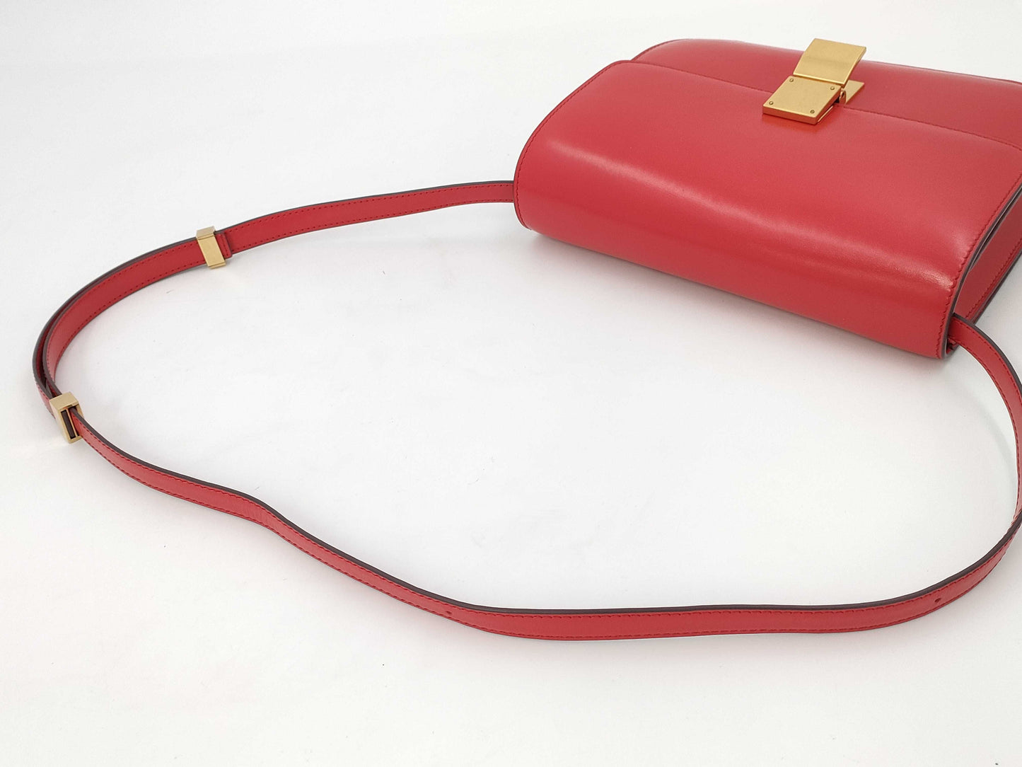 CELINE Classic Box Shoulder Bag Red Shoulder Bag