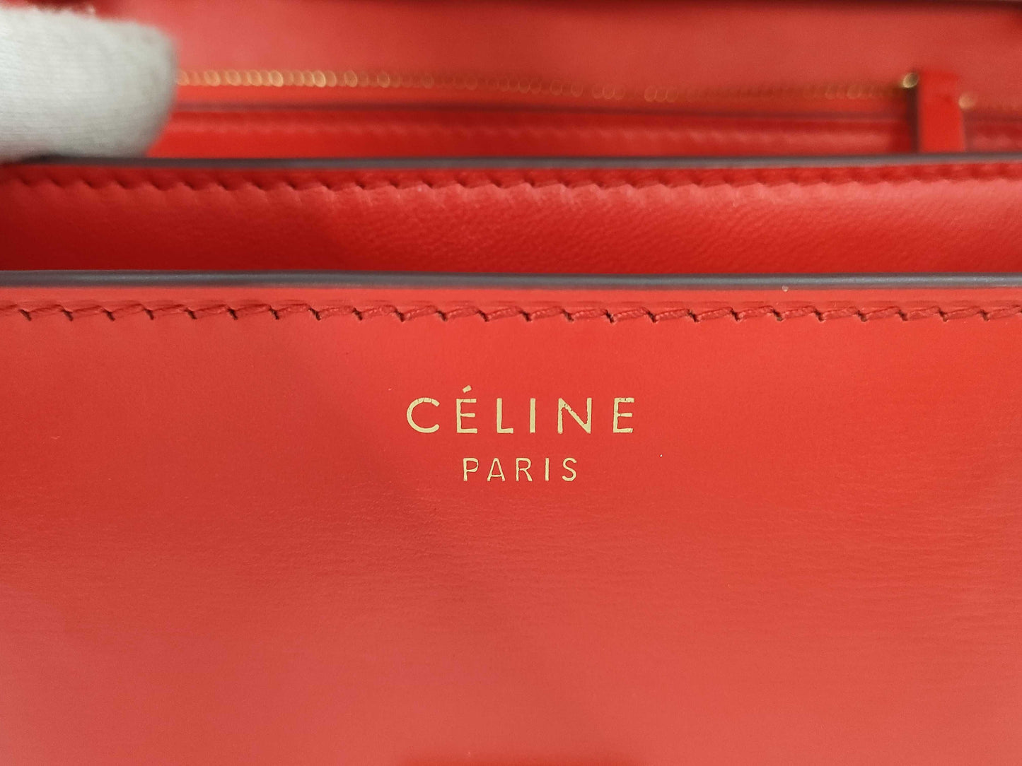 CELINE Classic Box Shoulder Bag Red Shoulder Bag