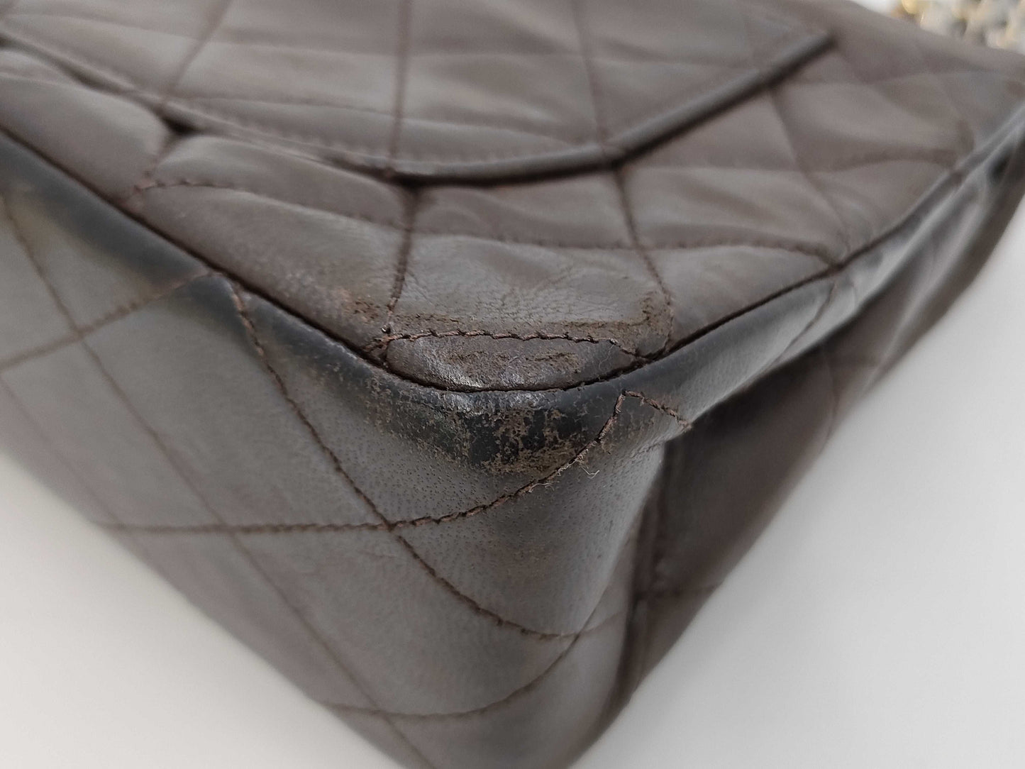 CHANEL CHANEL Matelasse Brown Double Flap Chain Shoulder Lambskin Shoulder Bag