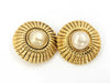 CHANEL Faux Pearl Round Earrings