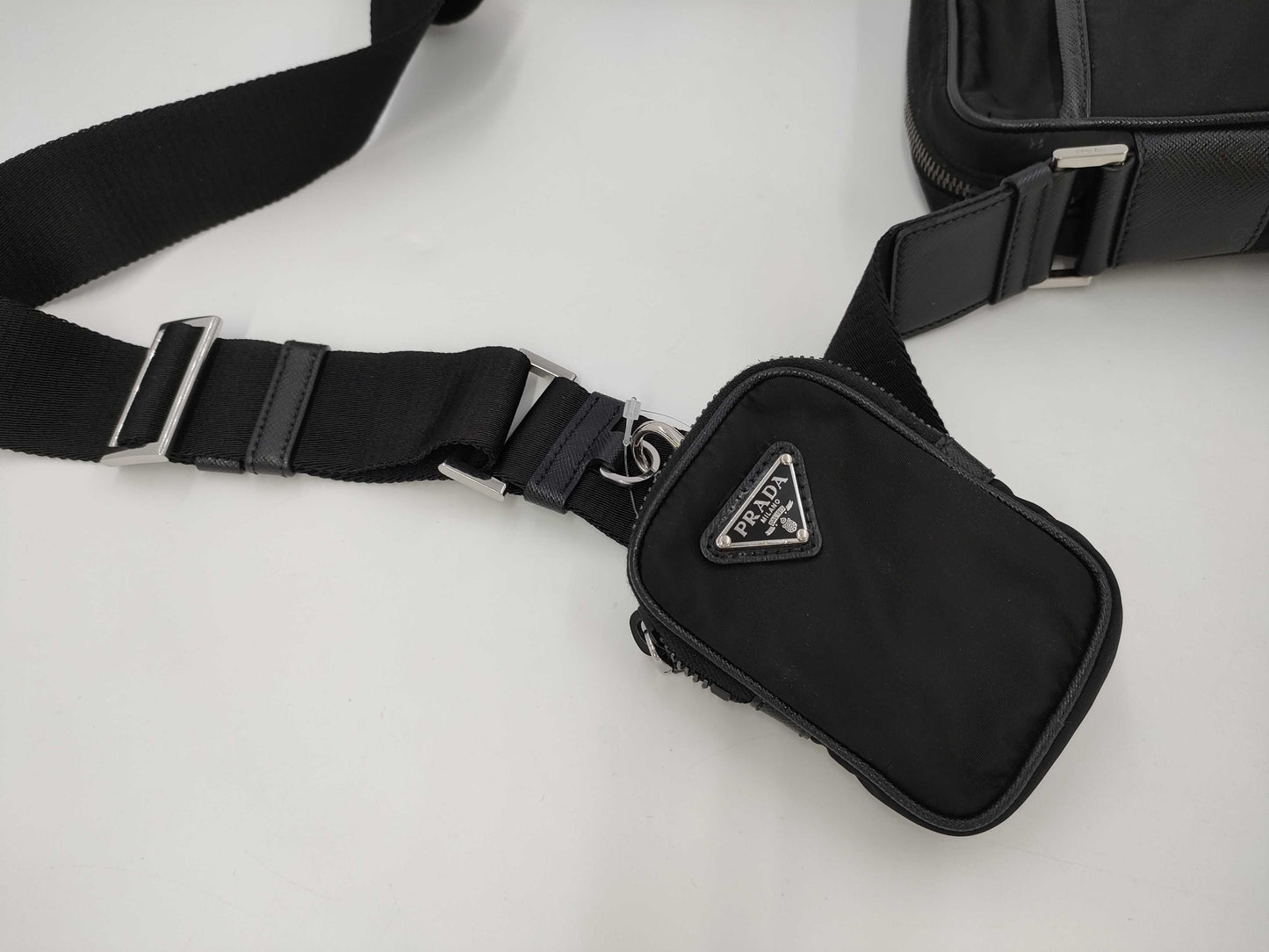 PRADA PRADA Saffiano Combi Shoulder Bag with Pouch