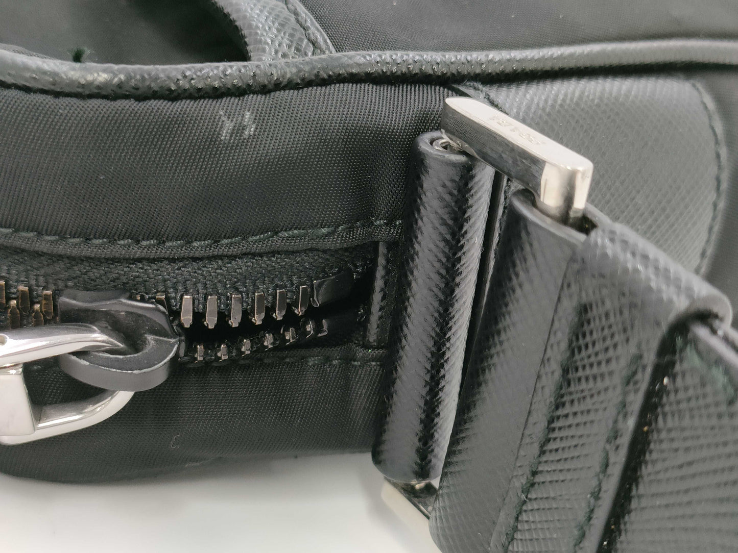 PRADA PRADA Saffiano Combi Shoulder Bag with Pouch