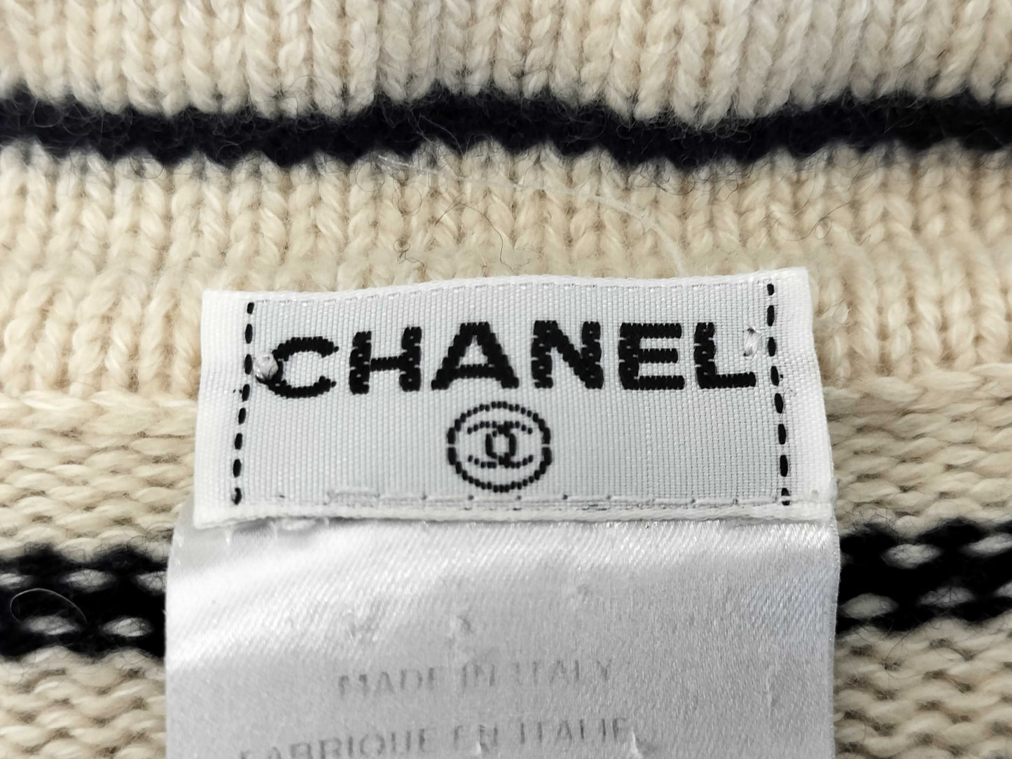 CHANEL CHANEL Knit Cardigan Border P21039V01301 03P #38 Cashmere Jacket