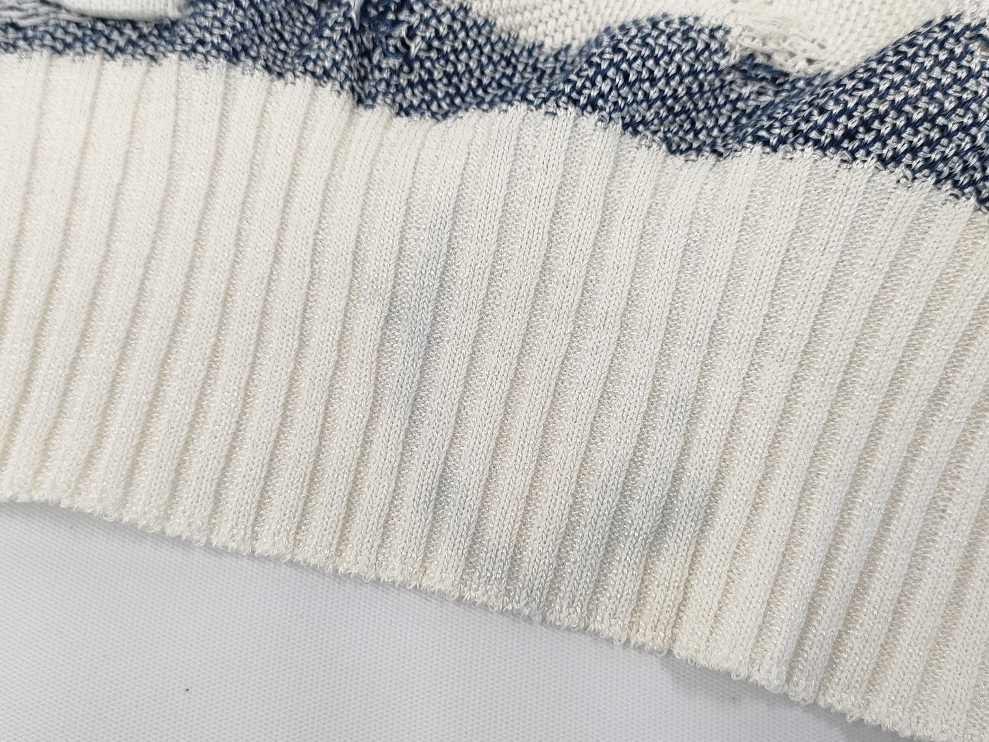 CHANEL CHANEL Knit Top P56171K07378 #38 Border Camellia Top
