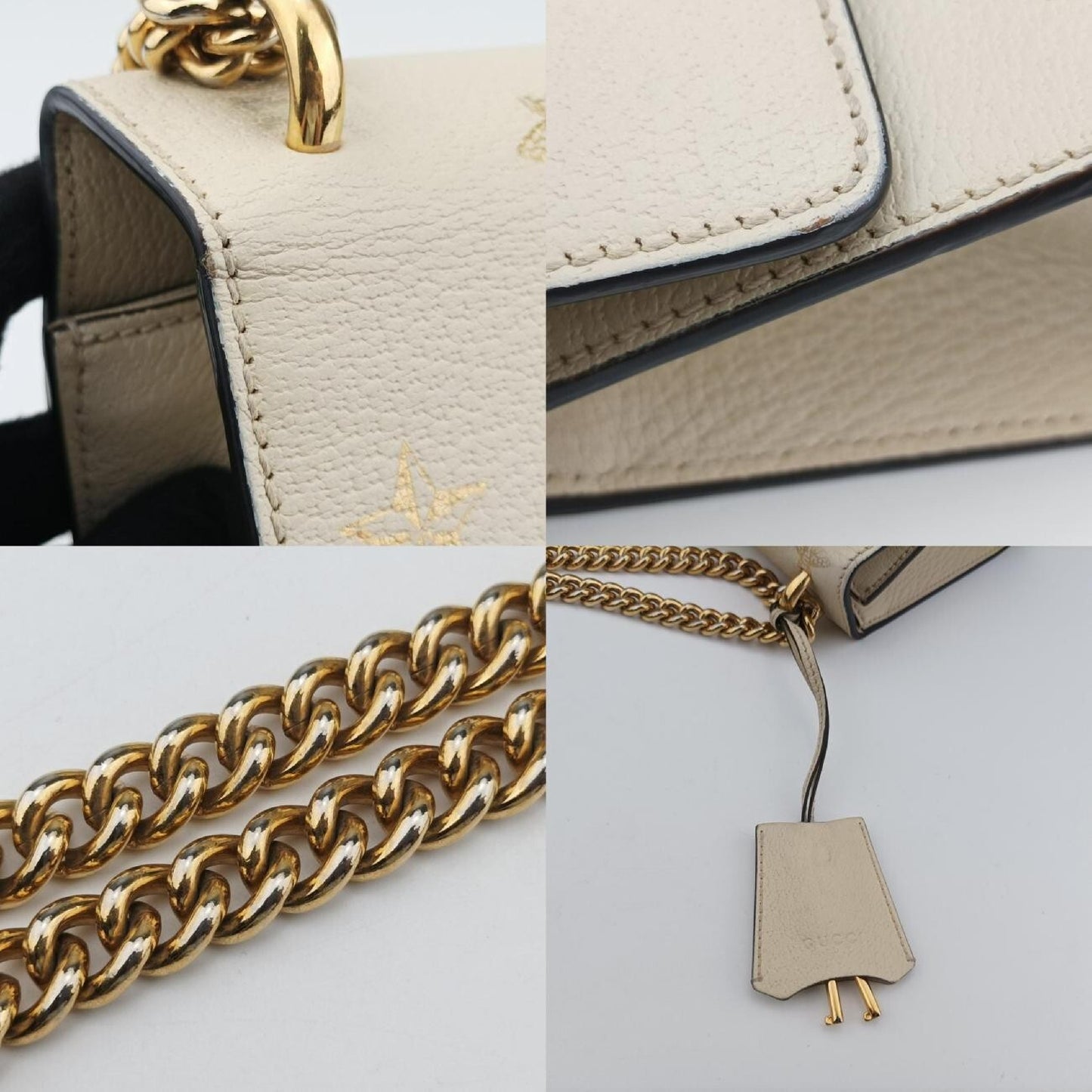 GUCCI Padlock White Leather Shoulder Bag 432182F027014147