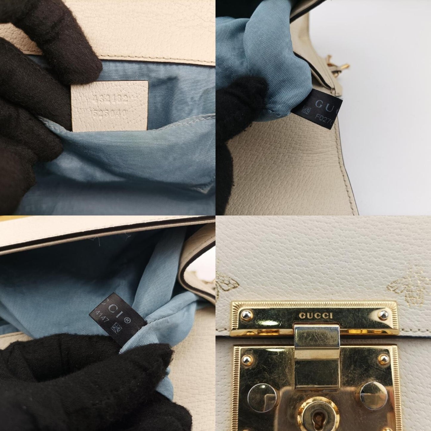 GUCCI Padlock White Leather Shoulder Bag 432182F027014147