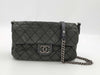 CHANEL Black Chain Shoulder Bag with Matelasse and Wild Stitching