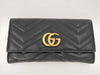 GUCCI Marmont Long Wallet, Leather, Black, 443436