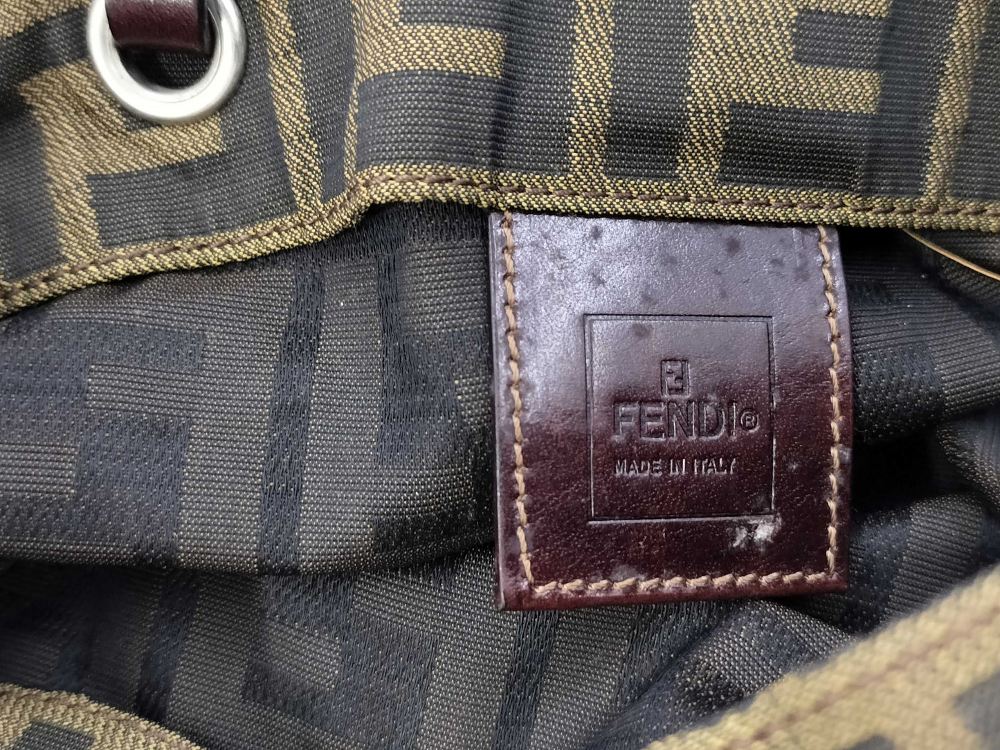 FENDI Zucca Canvas Handbag Khaki