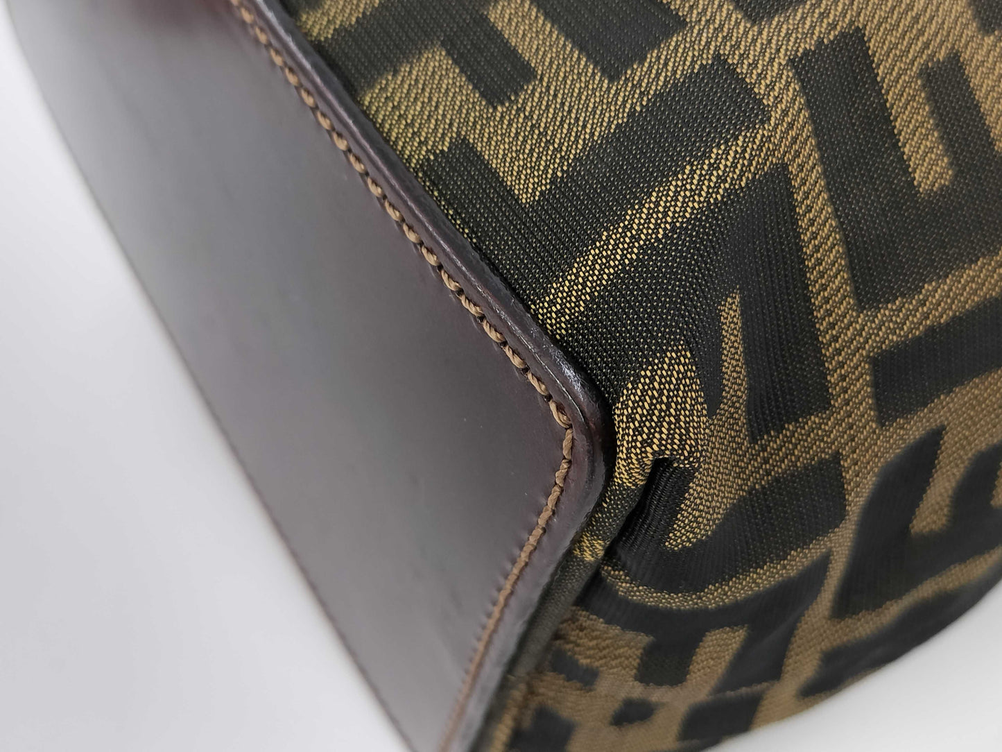 FENDI Zucca Canvas Handbag Khaki