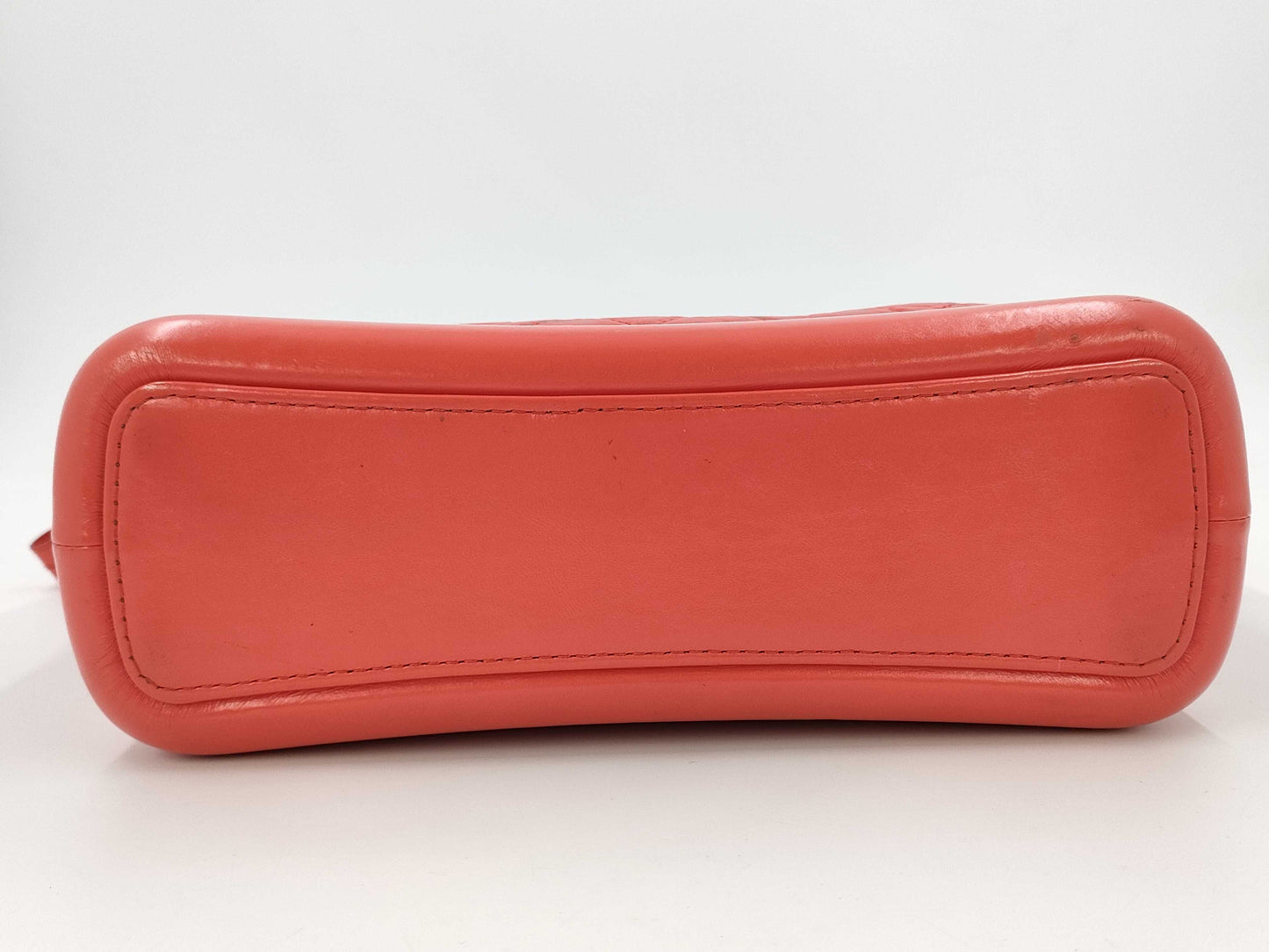 CHANEL Cabriel Chain Shoulder Bag in Orange Leather
