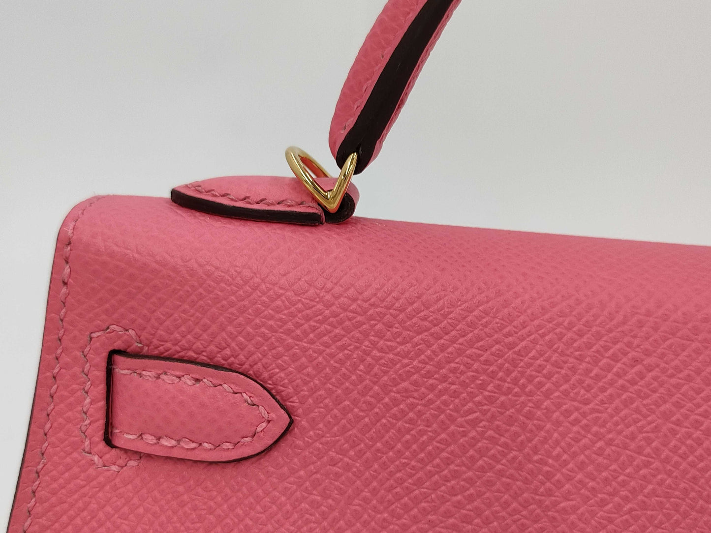 HERMES Mini Kelly Rose Lipstick Epson D engraved handbag