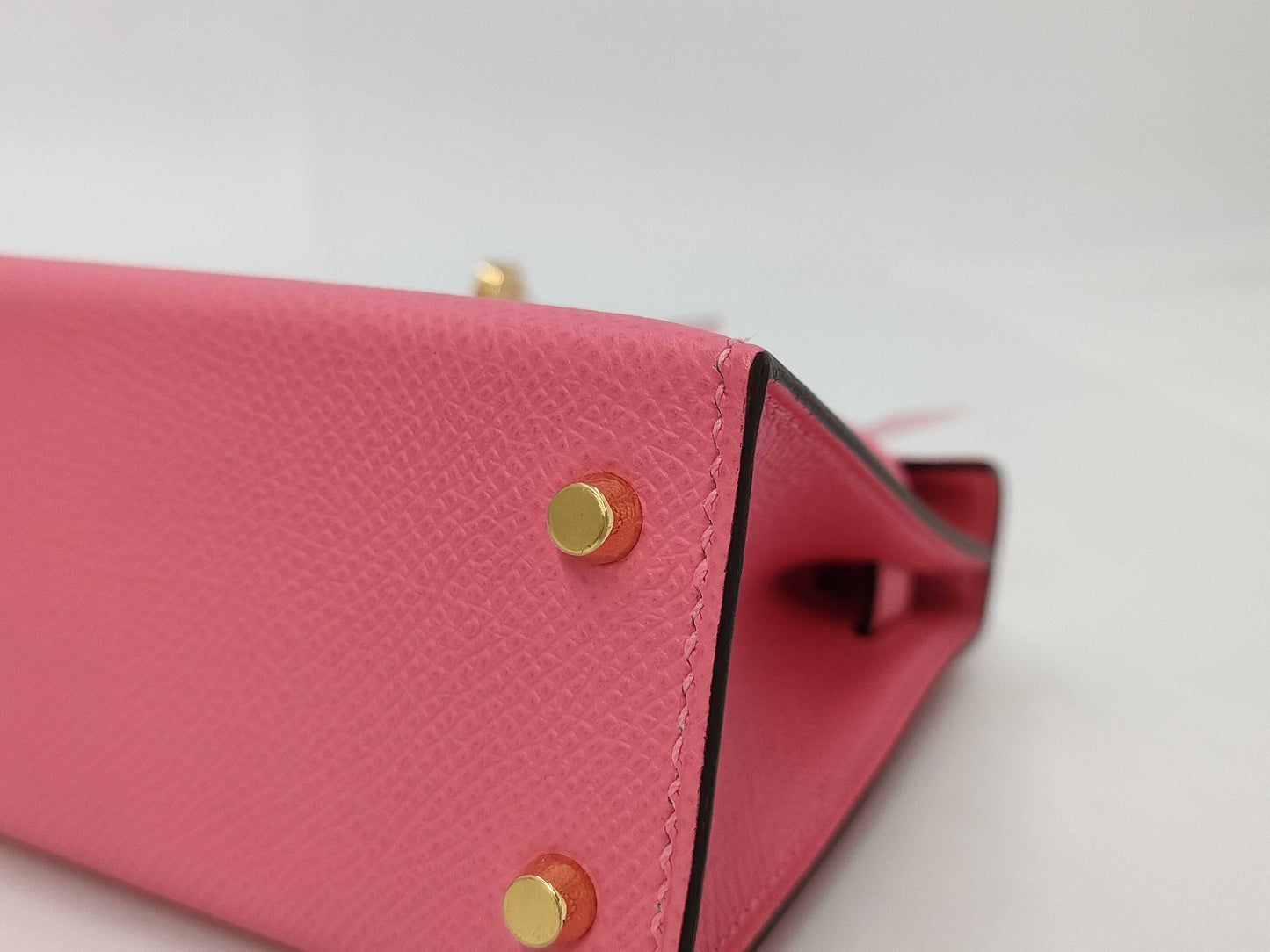 HERMES Mini Kelly Rose Lipstick Epson D engraved handbag