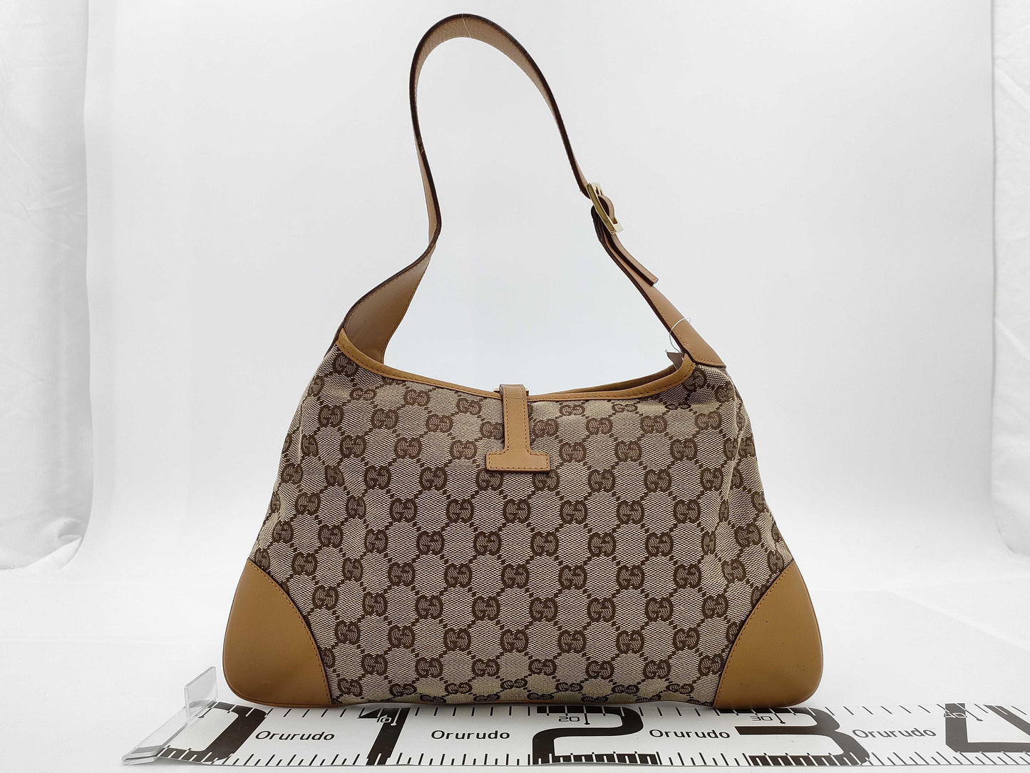 GUCCI GUCCI Jackie Shelly 001/4057 Shoulder Bag GG Canvas Leather Handbag Yellow Bag