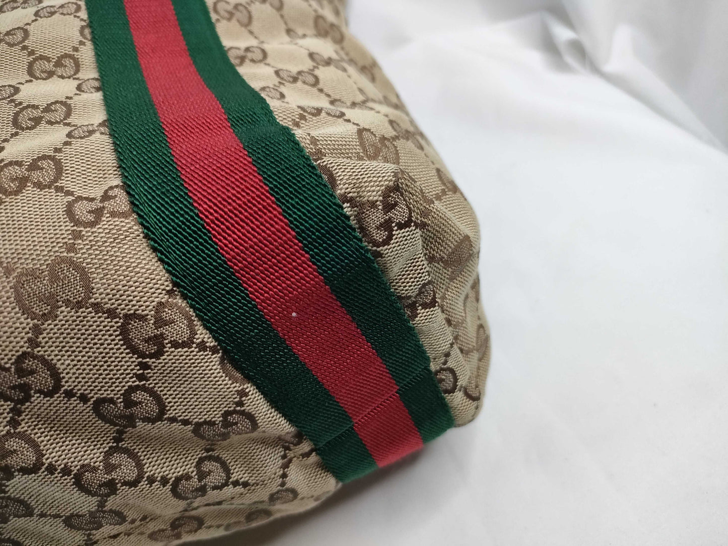 GUCCI GG Canvas Sherry Tote Bag Brown