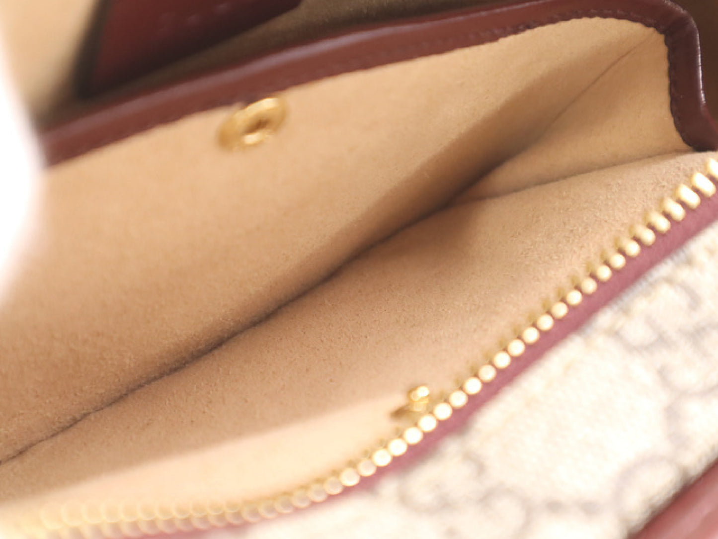 GUCCI 625764 Canvas and Leather GG Supreme Interlocking G Beige Red Handbag