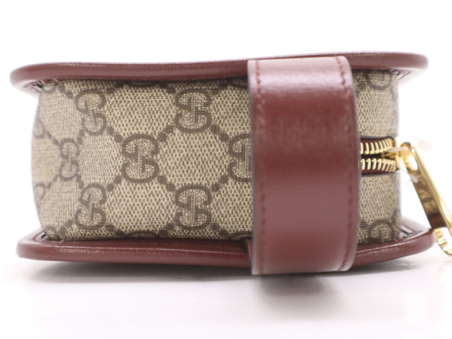 GUCCI 625764 Canvas and Leather GG Supreme Interlocking G Beige Red Handbag